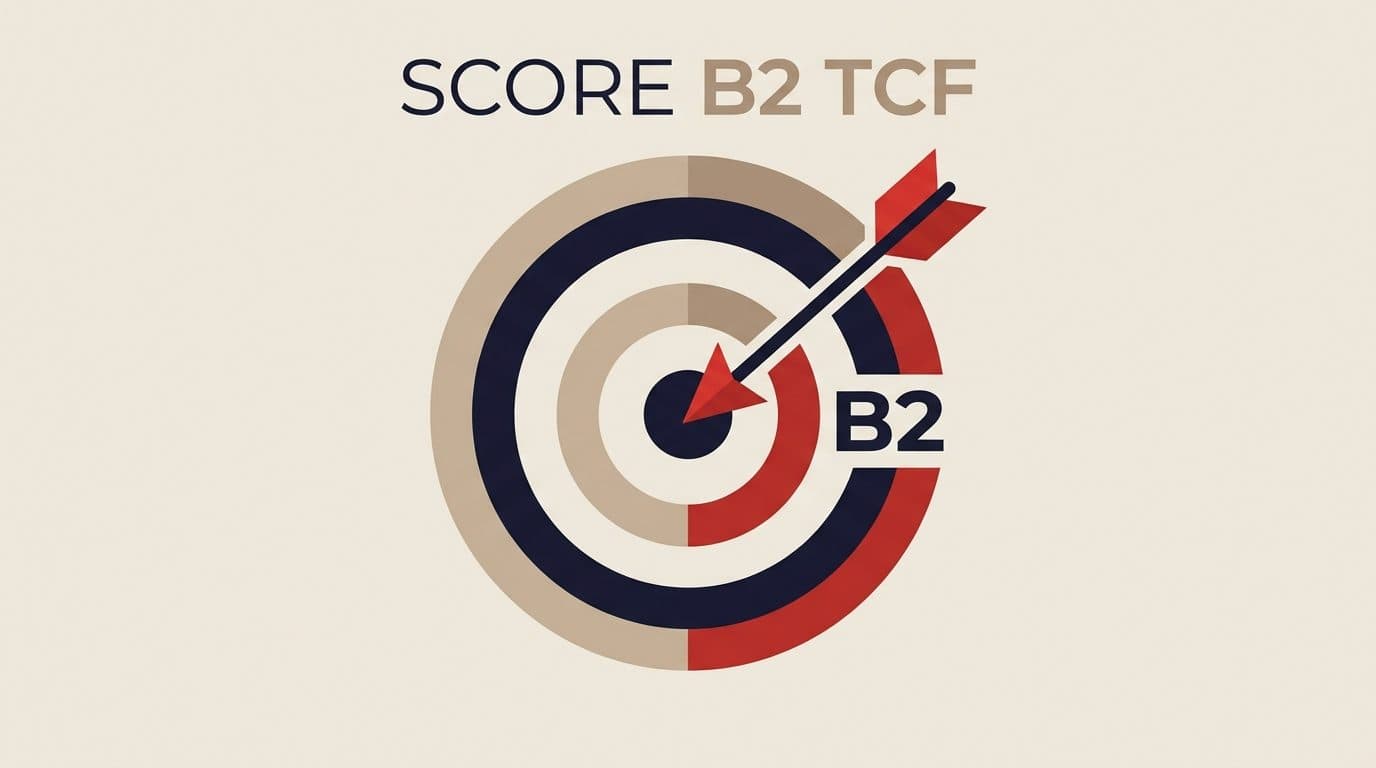 An illustration of a target with an arrow planted in the B2 ring