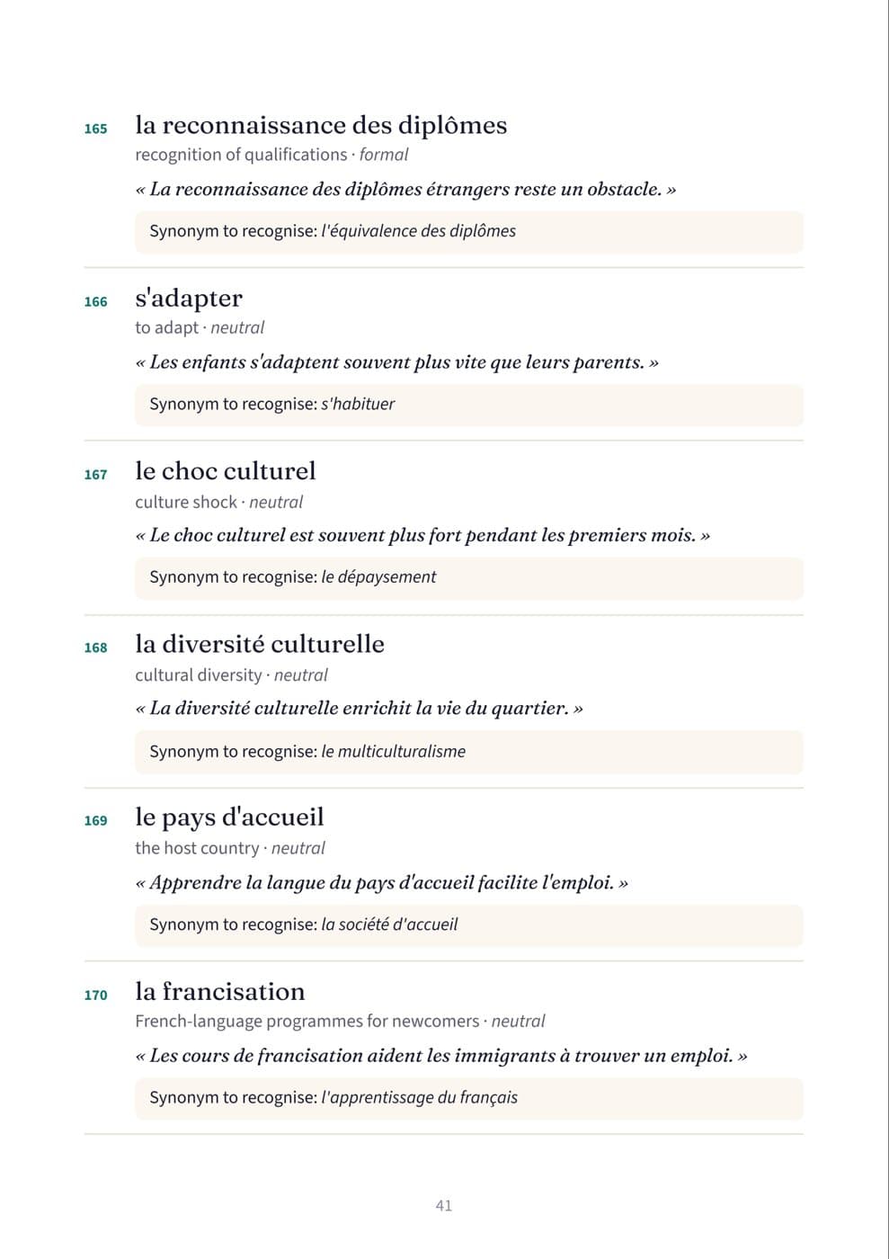 Page 41: Word 165 · la reconnaissance des diplômes