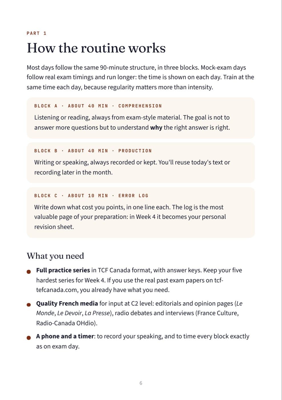 Page 6: How the routine works