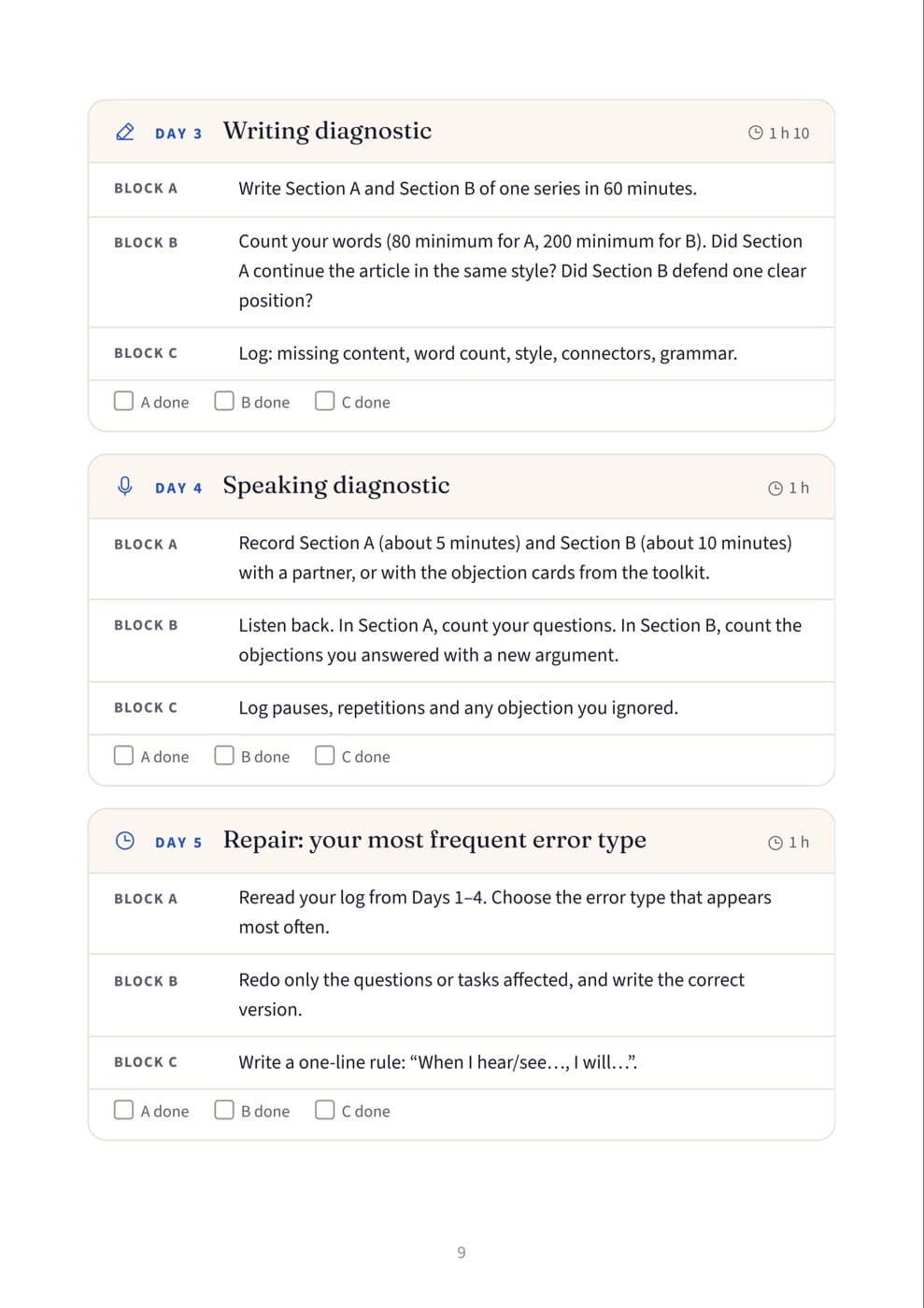Page 9: Day 3 · Writing diagnostic