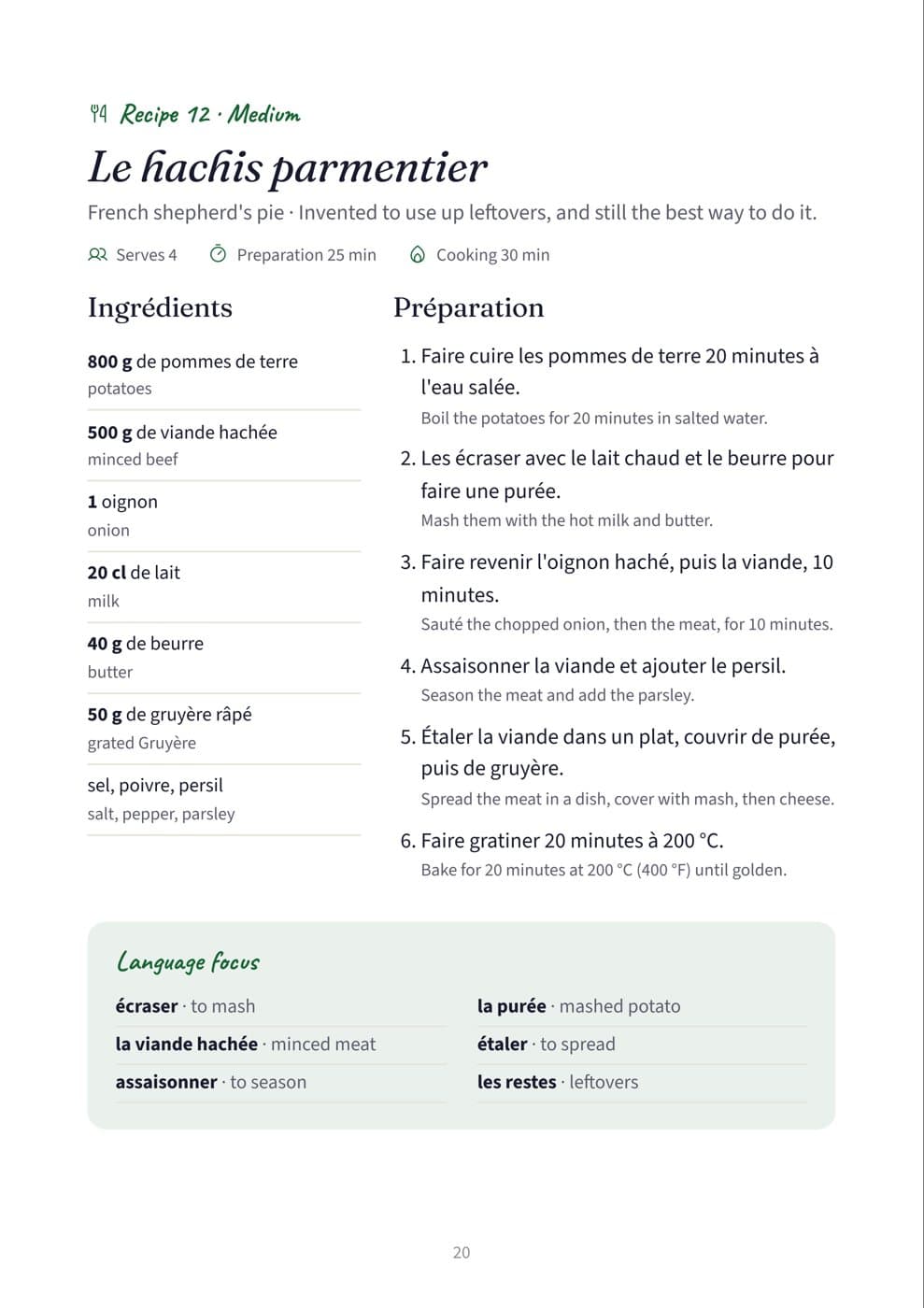 Page 20: Le hachis parmentier