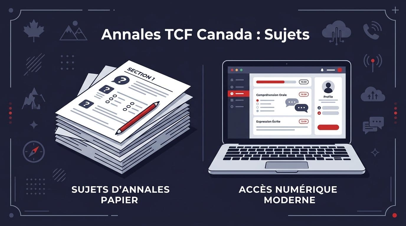 Illustration qui compare des sujets papier et une plateforme d'entraînement en ligne