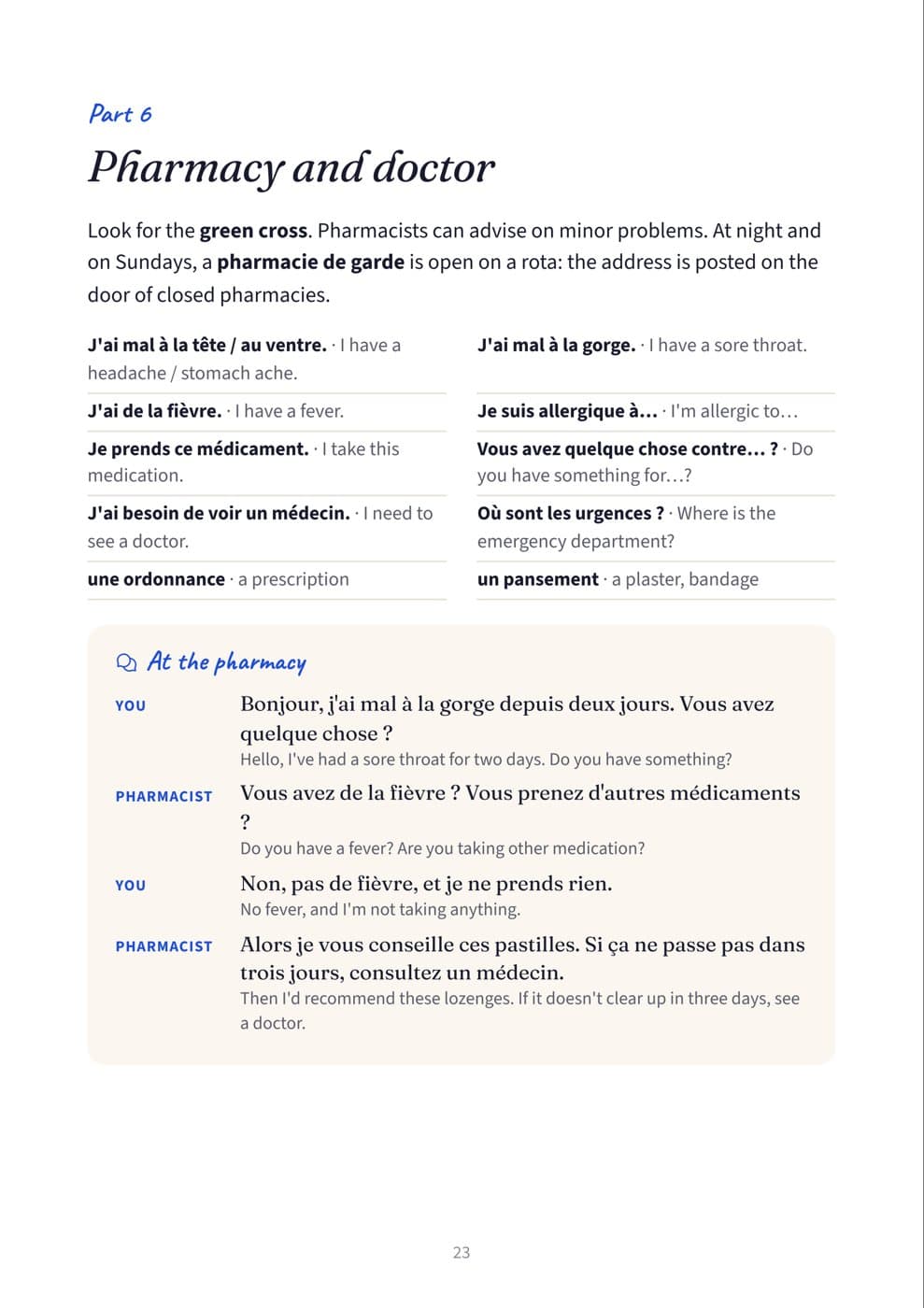 Page 23: Pharmacy and doctor